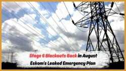 Eskom’s Confidential Plans Unveiled: Stage 6 Power Cuts Set to Impact Homes Starting August 5