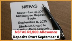 NSFAS R5,200 Deposits Begin on September 8 – Urgent: Students Must Verify Bank Details